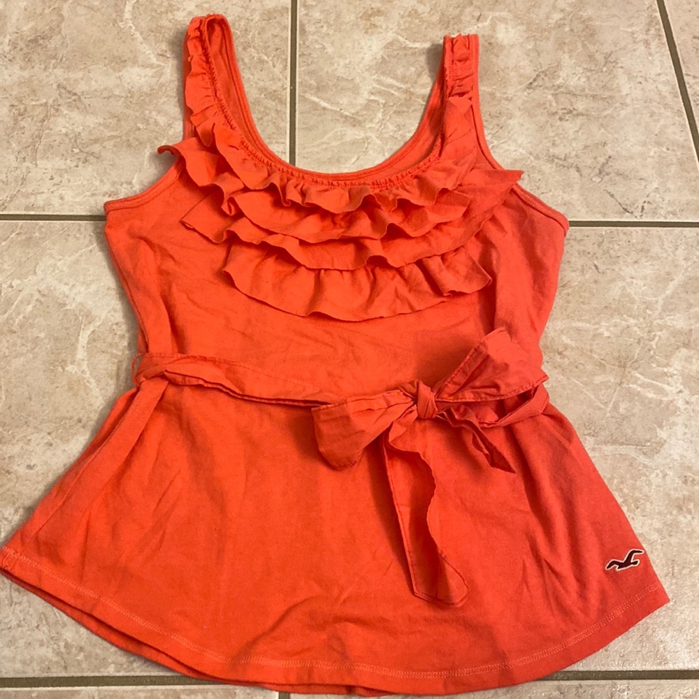 RARE- HOLLISTER- Coral Belted Tank Top- Super soft